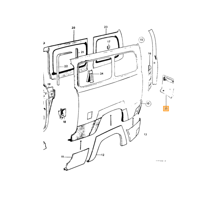 Volvo Lamiera Duett fanale posteriore esterno sinistro Volvo ricambi no 96045