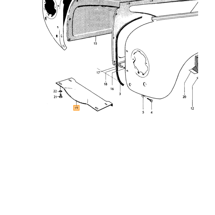 Volvo Piastra posteriore Duett in lamiera Interno sinist Volvo ricambi no 96165