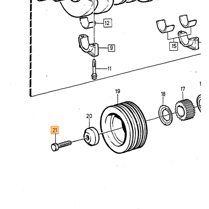 Puleggia Volvo Krukas, ammortizzatore di vibrazioni, bullone Benzina B200 B230 M16 79 5mm (bullone di tensione!) pezzo Volvo nr 963319
