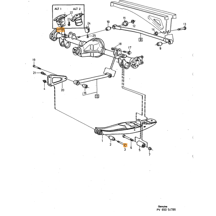 Volvo Bullone per braccio oscillante 1229165 240 (982875 Volvo ricambi no 966369