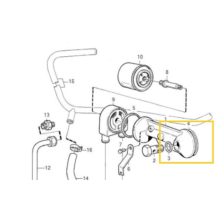 O-ring adapter oliefilter Oliekoeler Volvo 740 - 760 - 940 - 960 - S40 - V40 - S90 - V90