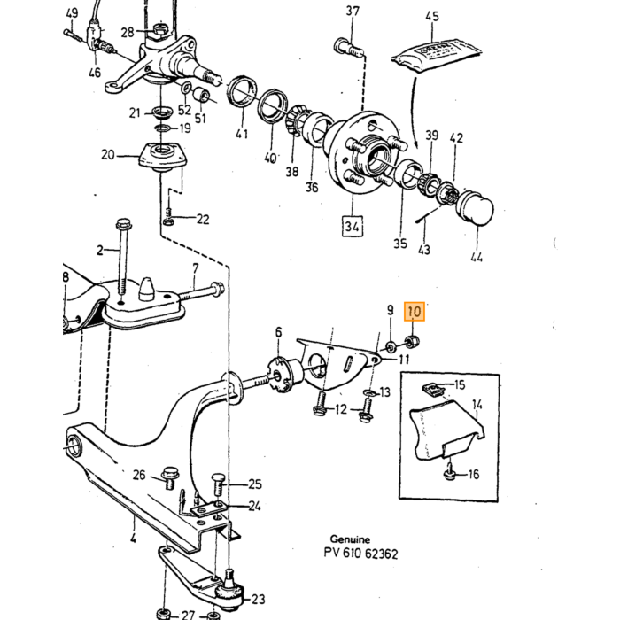 Volvo Dado M12 con flangia240 (971085)(985660)(945879)(1 Volvo ricambi no 971099