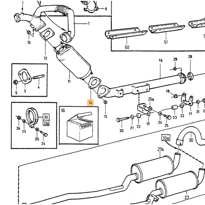 Nome del prodotto tradotto: Morsetto di scarico Volvo vedi 30652229_B pezzo Volvo nr 975262