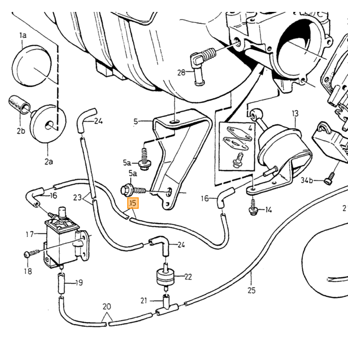 Kit di Riparazione Sfiato Carter 5-CYL Turbo per Volvo C70 - V70 - XC70 - XC90 - S60 - S80 '04- Numero di parte Volvo 976584