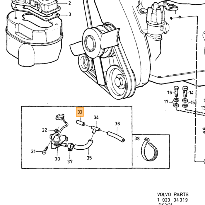 Volvo Tubo di aspirazione 4mm int 9 2mm out al metro 240 Volvo ricambi no 976734