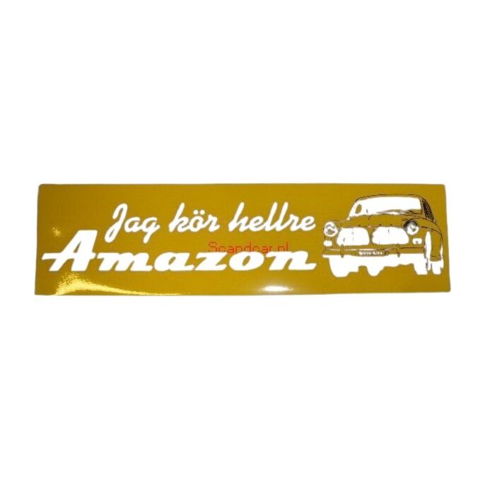 Sticker Jag kor hellre Amazon zwart op geel 27x7.5cm