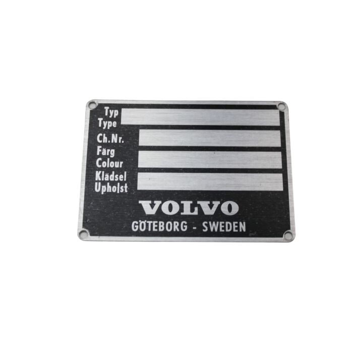 Tipo di placca in alluminio bianco (sotto il cofano) PV444+P1800+PV544+Amazon per Volvo