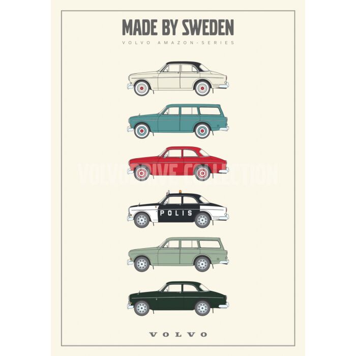 Poster Volvo Amazon Made by Sweden 121 122 Volvo onderdeel nr posteramazon prodotto per Volvo