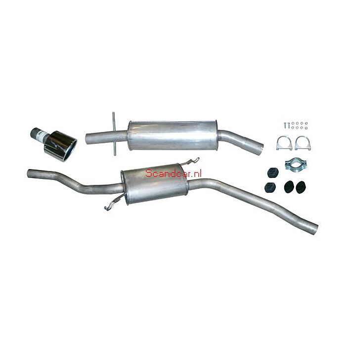 Uitlaatset S70+V70 2.00 2.4 2.5 10 en 20 klepper -2000 RVS (geen turbo)
