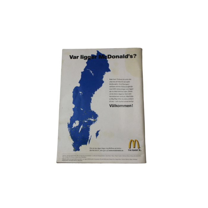 Bigmap 2004, Mappa della Svezia con ristoranti McDonald's