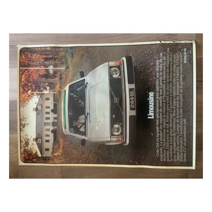 Poster Volvo 244 GL, Reproductie Origineel, B1 Formaat 70 x 100 cm