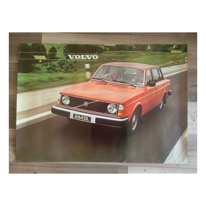 Poster Volvo 244 DL, Reproductie Origineel, B1 Formaat 70 x 100 cm