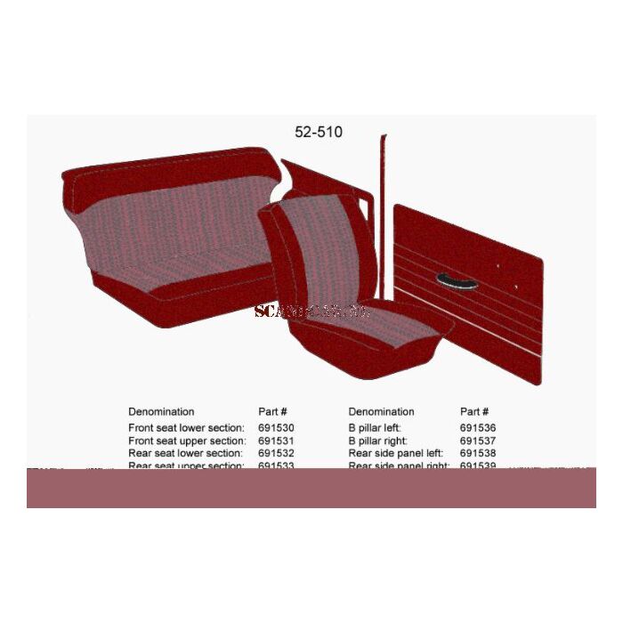 Bekleding PV544 B zie 691536