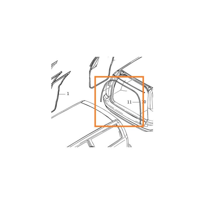 Rubber Afdichtstrip Achterklep Volvo 850 - V70 - XC70 V70 XC 2000-2007 (30698786)