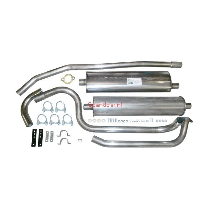 Uitlaatset PV544 B18 motor RVS +montage set