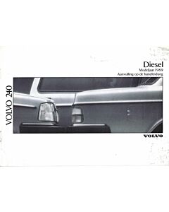Manuale Volvo 240 Supplemento 1989 Olandese
