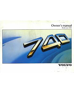 Manuale Volvo 740 1988 Inglese