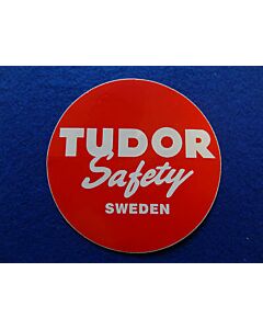 Sticker inchTudor safety Swedeninch voor accu