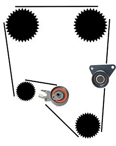 Distributieriem set V40 S80 C70 S70 S40 V70 S60 V60 V50 Xc70 C30 XC90 benzine 2.0 2.3 2.4 2.4 2.5 met en zonder turbo