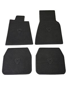 Mattenset 140 zwart rubber  met 140 logo set 4st  -1971 lange pook
