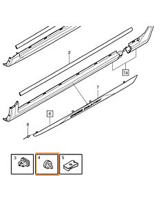 Clip  carrosseriebekleding Side Skirt en Portierlijst Volvo C30/S40/V50/S80/V70/XC70