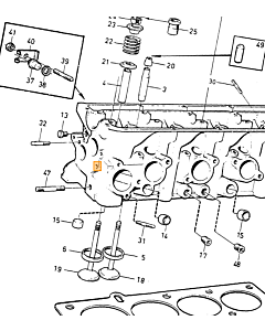 Klep geleider uitlaat B200 B230E B230F  type 13 5 mm