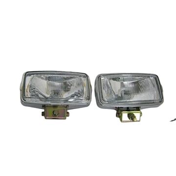 Verstralers in het chroom / 9x15cm / H3 55W helder glas / set van 2 stuks