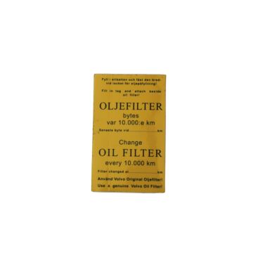 Sticker service olie filter