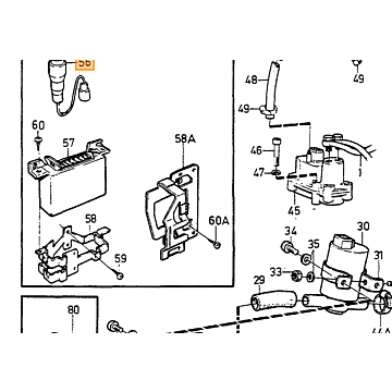 Lambda sonde 240+740 B21 b23 b28 1 draads 1980-1984 origineel Volvo 