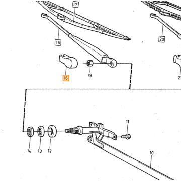 hoes kap acherruitenwisser arm Volvo 240 5-deurs 260 5-deurs : 