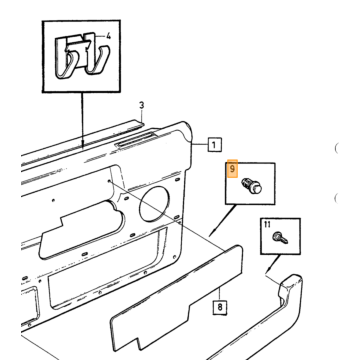 Clip Decorpaneel in Deurpaneel Volvo 740 - 760 - 850 - 940 - 960 wit