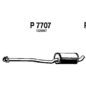 Middenpijp 740 760 zonder katalysator 2.8 benzine en diesel