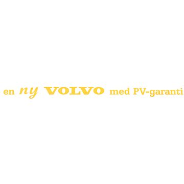 Sticker en ny Volvo med PV- garanti zwart op transparant