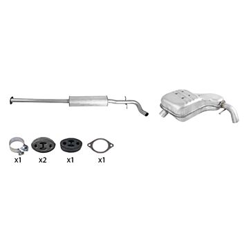 uitlaat set S80 zonder turbo (middendemper+einddemper)