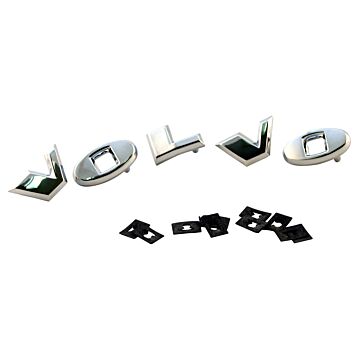 Letterset zilver PV 444 PV544+Duett inclusief klemmen orig Volvo