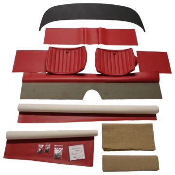 Bekleding P1800 Jensen achter complete set rood 301-176.303-213 1961-1962