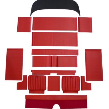 Bekleding P1800 1963 rood achterbank set compleet