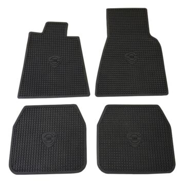 Mattenset 140 zwart rubber  met 140 logo set 4st  -1971 lange pook