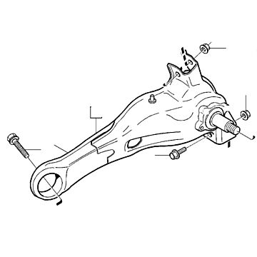 draagarm links achter S40 v40 Voertuig uitrusting: voor voertuigen met sportpakket/verlaagd