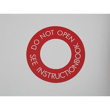 Sticker inchdo not open inch radiateurdop (177) gesloten systeem