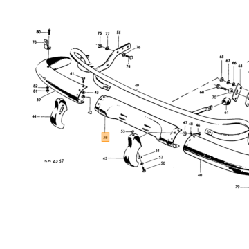 Bumper PV544 achter complete set incl rozetten en USA beugel RVS