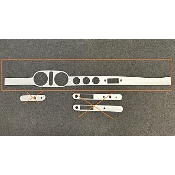 Dashboard P1800 aluminium paneel bovenste lange LHD