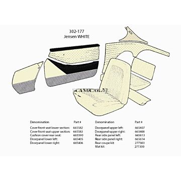 Bekleding p1800s stoel zitting kleur 302-177