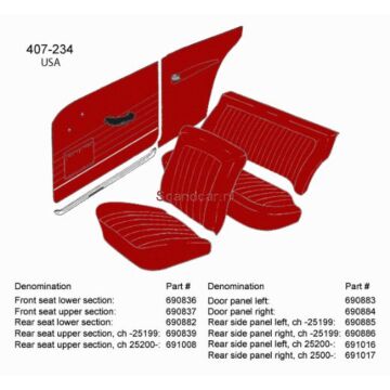 Mattenset P1800ES velours blauw complete set 696016