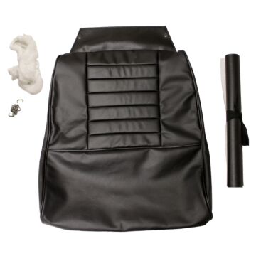 Bekleding P1800S+P1800E 1964-1971  stoelbekleding zwart leder zitting + rug incl 691053 SET