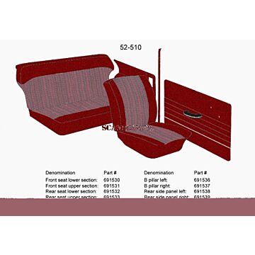Bekleding PV544 B zie 691536