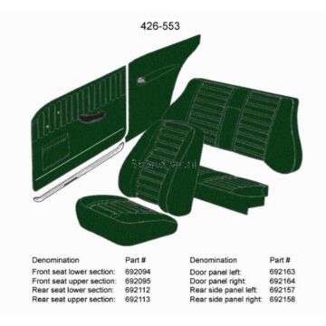 Bekleding Amazon 2D zijpaneel set achter cover rechts en Links groen 426-553