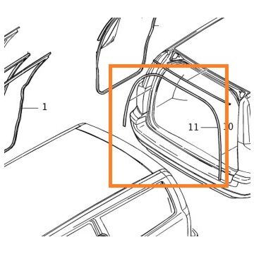 Rubber Afdichtstrip Achterklep Volvo 850 - V70 - XC70 V70 XC 2000-2007 (30698786)