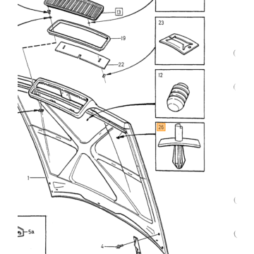 Clip Panel Door moulding Seal strip Bonnet Volvo 700 850 900 S70 V70 (-2000) S90 V90 (-1998)
