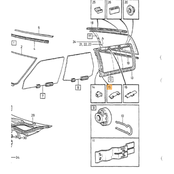 Achterruit 850 4 deurs sedan S70 verwarmd